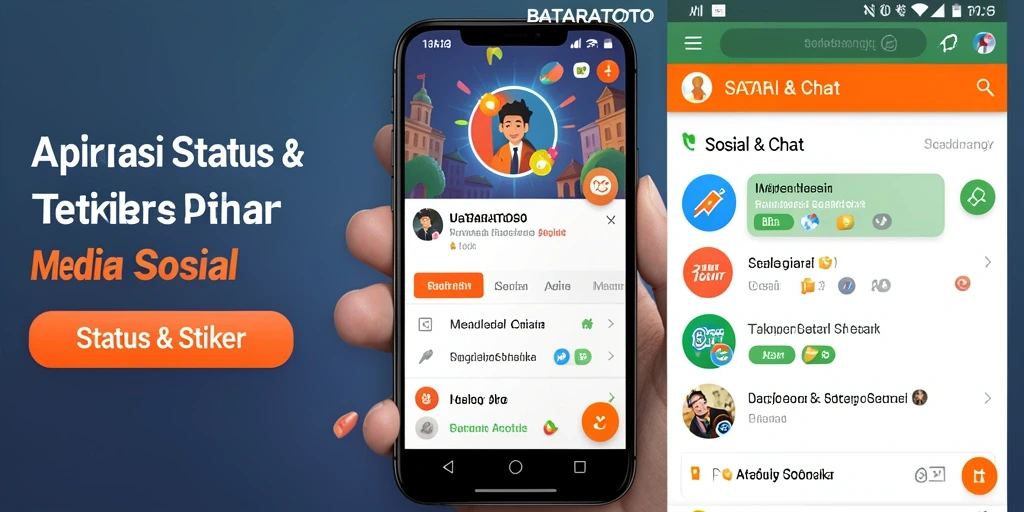 Tampilan antarmuka menarik dengan berbagai pilihan stiker