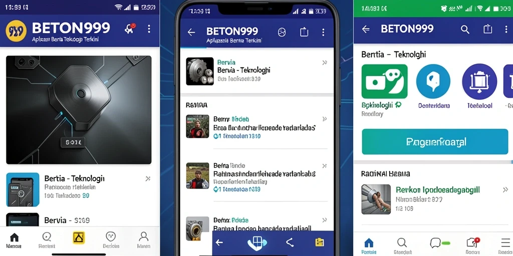 Tampilan antarmuka aplikasi BETON999 yang modern dan interaktif.
