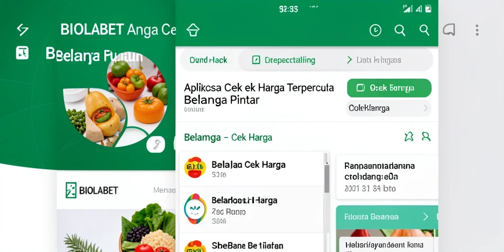 Tampilan antarmuka aplikasi Cek Harga BIOLABET yang mudah digunakan.