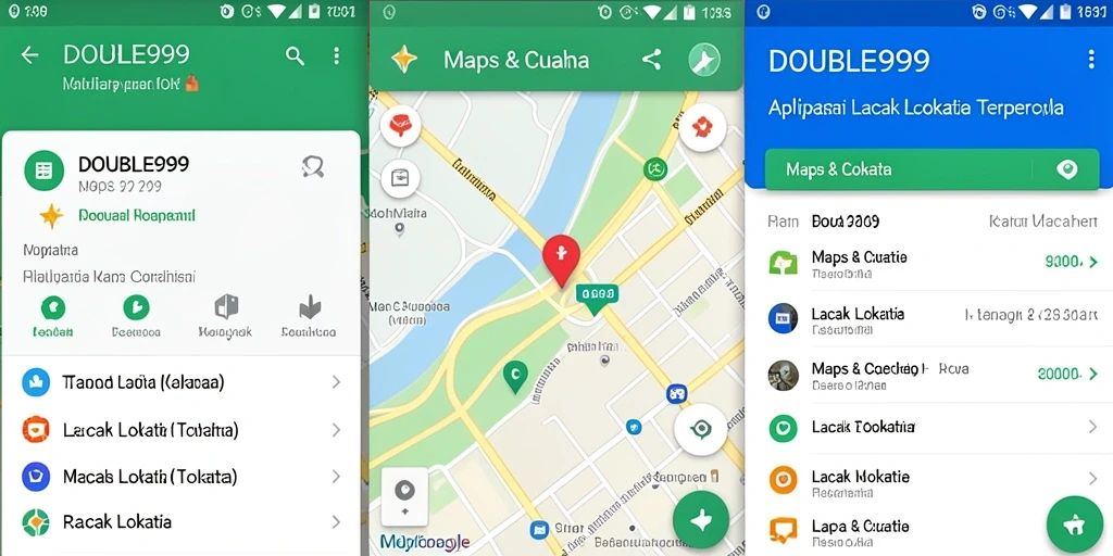Antarmuka utama aplikasi Lacak Lokasi DOUBLE999 dengan fitur intuitif.