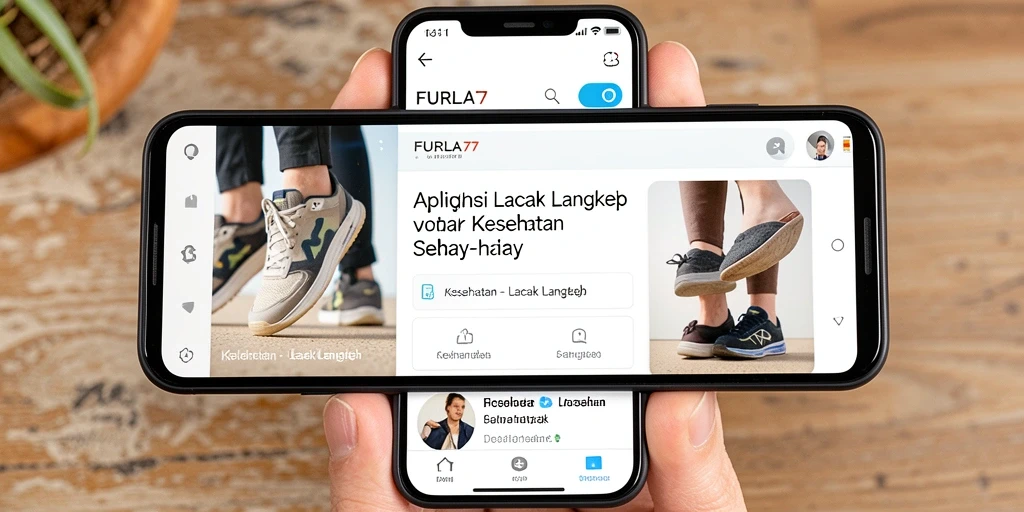Antarmuka FURLA77 menunjukkan statistik langkah harian secara rinci.