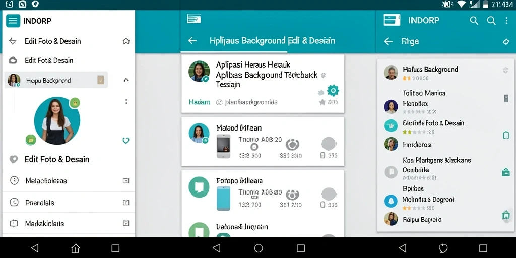 Screenshot aplikasi INDORP menampilkan fitur Hapus Background yang mudah digunakan.