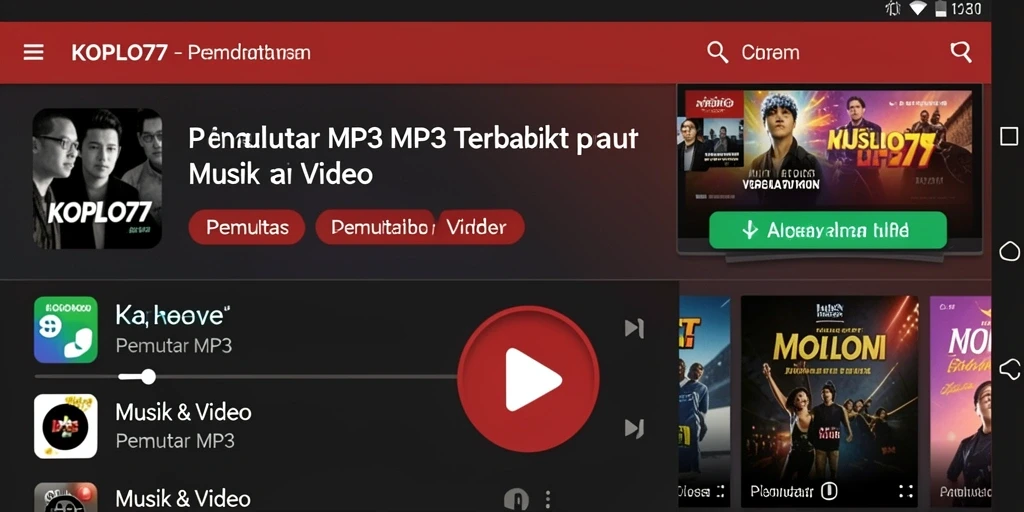 Antarmuka KOPLO77 yang modern dan fungsional untuk Pemutar MP3.