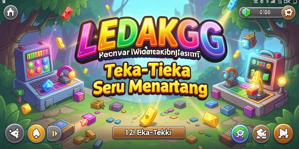 Antarmuka game Teka-Teki LEDAKGG yang menarik dan interaktif.