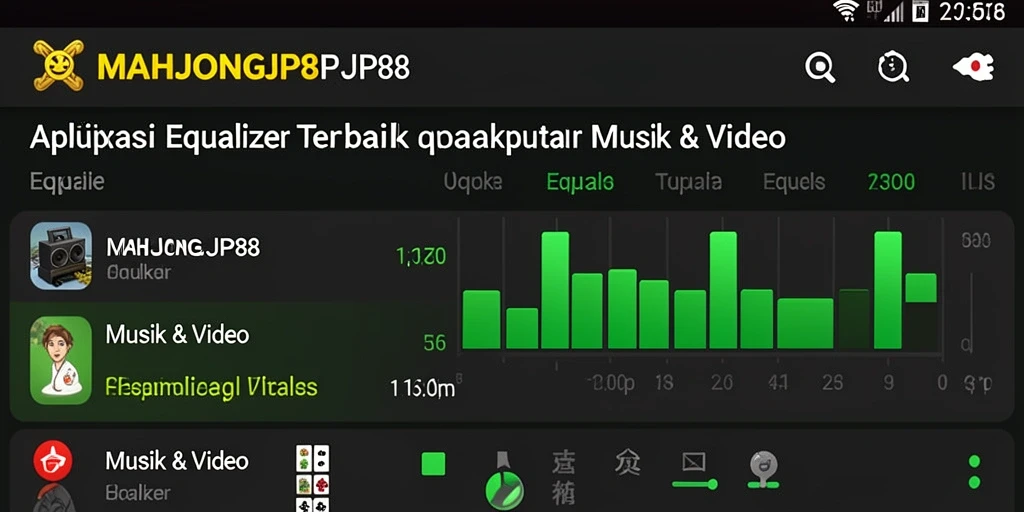 Antarmuka canggih MAHJONGJP88 untuk pengaturan Equalizer.