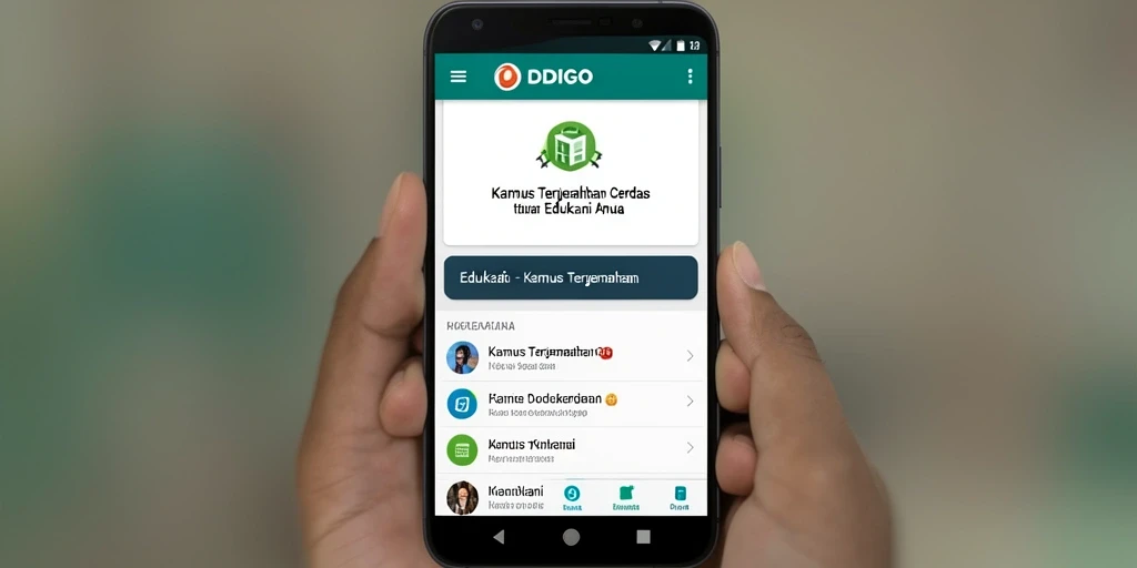 Tampilan antarmuka ODDIGO yang user-friendly dan fitur terjemahan intuitif.
