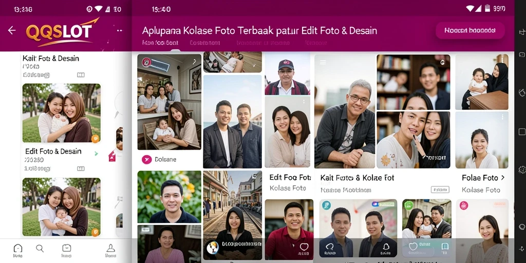 Antarmuka QQSLOT untuk membuat kolase foto yang menarik.