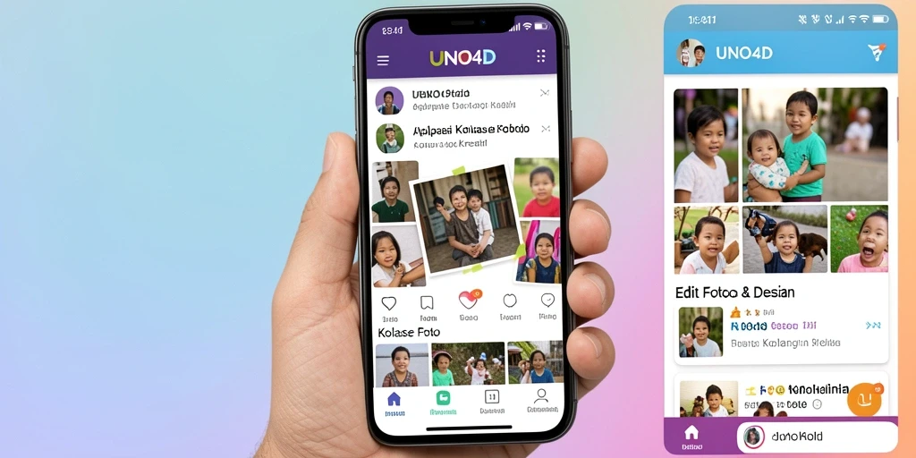 Antarmuka intuitif dan fitur menyusun kolase foto yang menarik.